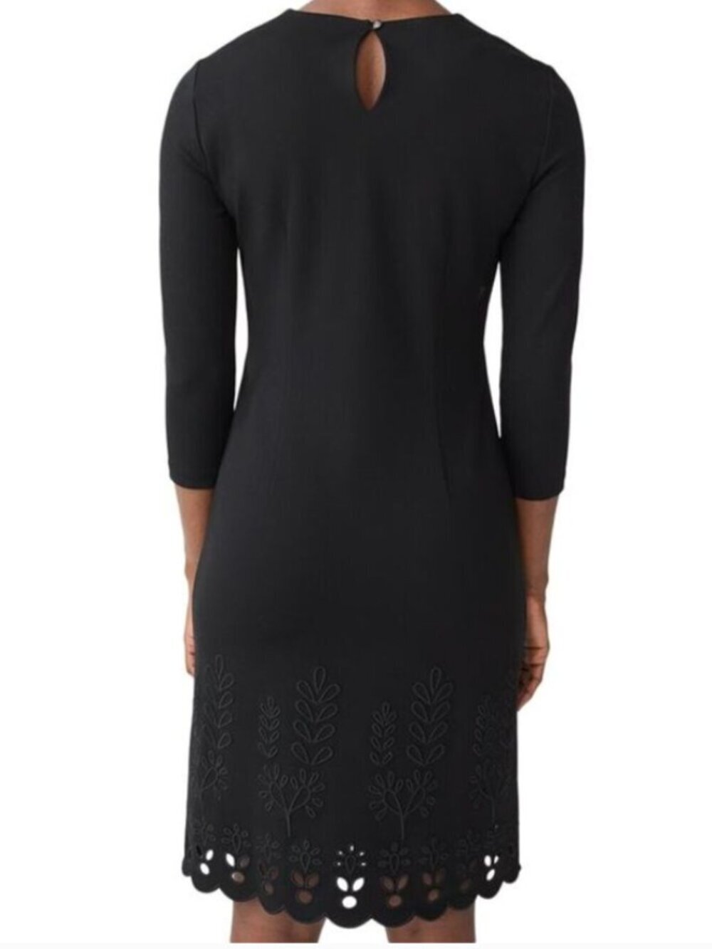 J.McLaughlin Indira Eyelet Dress NWT Black Size L Workwear Chic - Picture 2 of 8